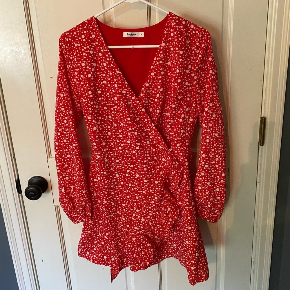 Wrapped romper, looks like a dress